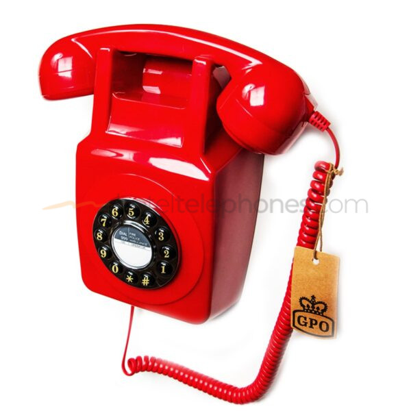 Gpo Retro 746 Wall Mounted Long Curly Cord Classic Style Hotel Phone - Antique Wall Mounted Telephones Uk