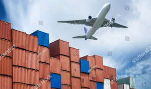 stock photo industrial port with containers and air for logistic concept 236927416