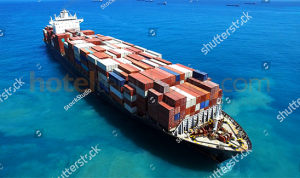 stock photo large container ship at sea aerial footage 432945115