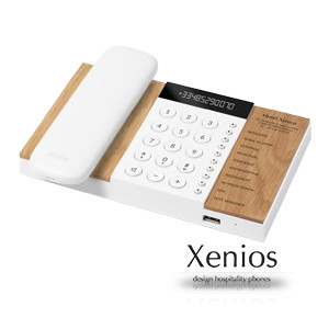 Xenios hotel phone with logo